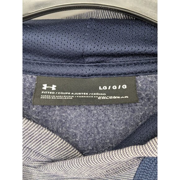 Under Armour ColdGear Hoodie Men Size L Fitted Pullover Athletic Distress Grunge - Picture 8 of 14